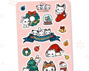 Merry Christmas / Happy Holiday / Christmas Tree / Character Deco Planner Stickers / L067