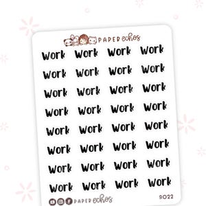 Pegatinas para encabezado de trabajo / Pegatinas con texto en inglés "Script Header" / Pegatinas con palabras / Letras kawaii / Pegatinas lindas para planificador / R022