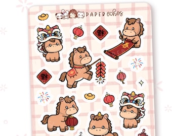 Year of the Horse / Chinese New Year / Lunar New Year / Decorative Planner Stickers / R140