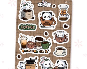 The Coffee Break / Expresso Time / Coffee Shop Character Deco Planner Stickers / L072