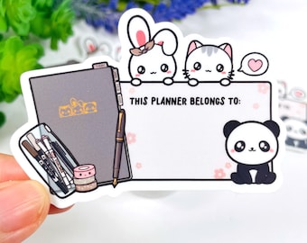 This Planner Belongs To / Grey Echo Planner / Planning Die Cut / Planners Cute Kawaii / Vinyl Die Cut Sticker / D004