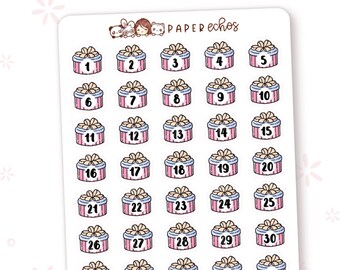 Happy Birthday Date Cover / Birthday Gifts Date Dots / Character Functional Planner Stickers / R143