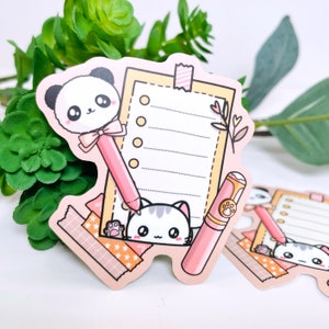 Articoli di pianificazione / Strisce washi / Elenco delle cose da fare / Penne stilografiche / Penne carine Personaggio carino Kawaii / Adesivo fustellato in vinile olografico / D022