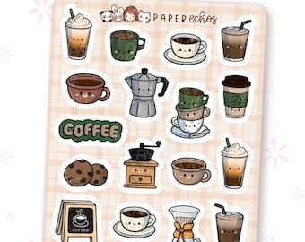 Coffee Icons / Coffee Break / Expresso Time Deco Character Planner Stickers / R147