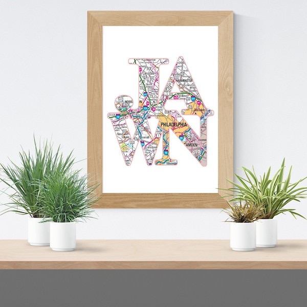 Jawn Print | Digital Download | Printable | Philadelphia Artwork | Philadelphia map | Jawn | Gifts under 25 | City Artwork