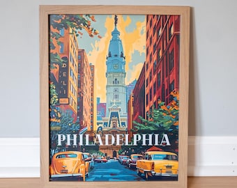 Philadelphia-afdruk | Stadhuis Philadelphia | Philadelphia-kunstwerk | Philadelphia-afdrukken | Wanddecoratie | Housewarmingcadeau