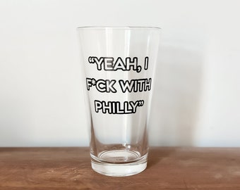 Sim, eu fodo com a Filadélfia | Copo de cerveja Filadélfia | Cerveja Filadélfia | Amante de cerveja | Cerveja Filadélfia | Copos | Filadélfia | Phillies | Eagles