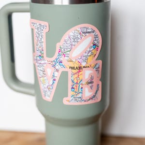 Philadelphia Map Die Cut Sticker, City Map Decal, Laptop Sticker, Travel Gift, Philadelphia Souvenir, Water Bottle Decal