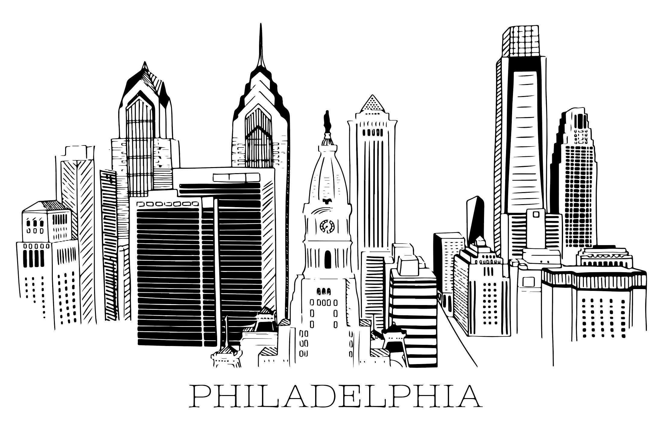 Philly Skyline SVG Commercial Use License Etsy Philly Skyline SVG Commercial Use License Etsy