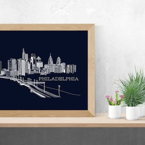 Philly Skyline | Philadelphia Print | Philadelphia artwork | Digital Download | Printable | Philly Gift | Philadelphia gift | Gifts under 25