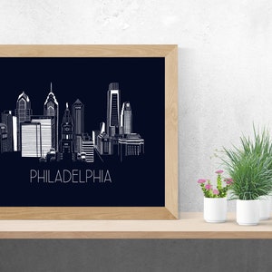 Philly Skyline | Philadelphia Print | Philadelphia artwork | Digital Download | Printable | Philly Gift | Philadelphia gift | Gifts under 25