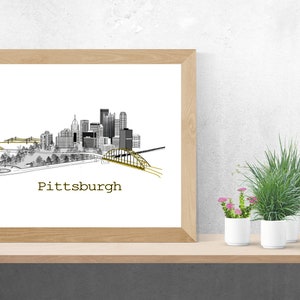 Pittsburgh Skyline | Pittsburgh Artwork | Pittsburgh Print | Art Print | Wall Art | Housewarming gift | Digital Download | Pitt Print