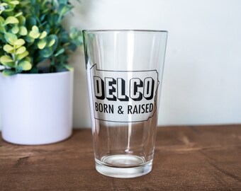 Vaso de cerveza Delco / Cerveza Delco / Amante de la cerveza / Cerveza Philadelphia / Cristalería / Delco