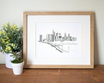 Philadelphia Skyline | Philadelphia Kunstwerk | Philly Druck | Philadelphia Poster | Kunstdruck | Wandkunst | Einweihungsgeschenk