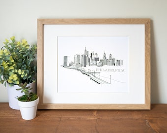 Philadelphia Skyline | Philadelphia Artwork | Philly Print | Philadelphia Print | Art Print | Wall Art | Housewarming gift