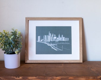 Philadelphia Skyline Art Print | Philly Sketch Illustration