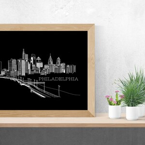 Philly Skyline | Philadelphia Print | Philadelphia artwork | Digital Download | Printable | Philly Gift | Philadelphia gift | Gifts under 25