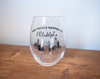 Philadelphia Stemless Wine Glass | Philly Gift