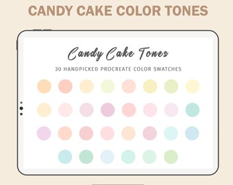 30 Candy Cake Color Tones Procreate Palette | Swatches