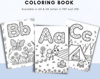 Dot The June Alphabet Coloring Book | Preschool Printable ABC Activity (PDF, JPG)
