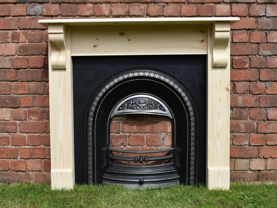 Fire Surround With Corbels Pine Mantel Solid Pine Wooden We Etsy