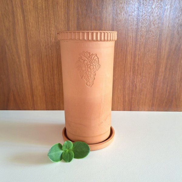 Vintage Rustic Terracotta Wine Cooler in Original Box / As New Wine Cooler / Italian Wine Cooler / Clay Wine Cooler With Base