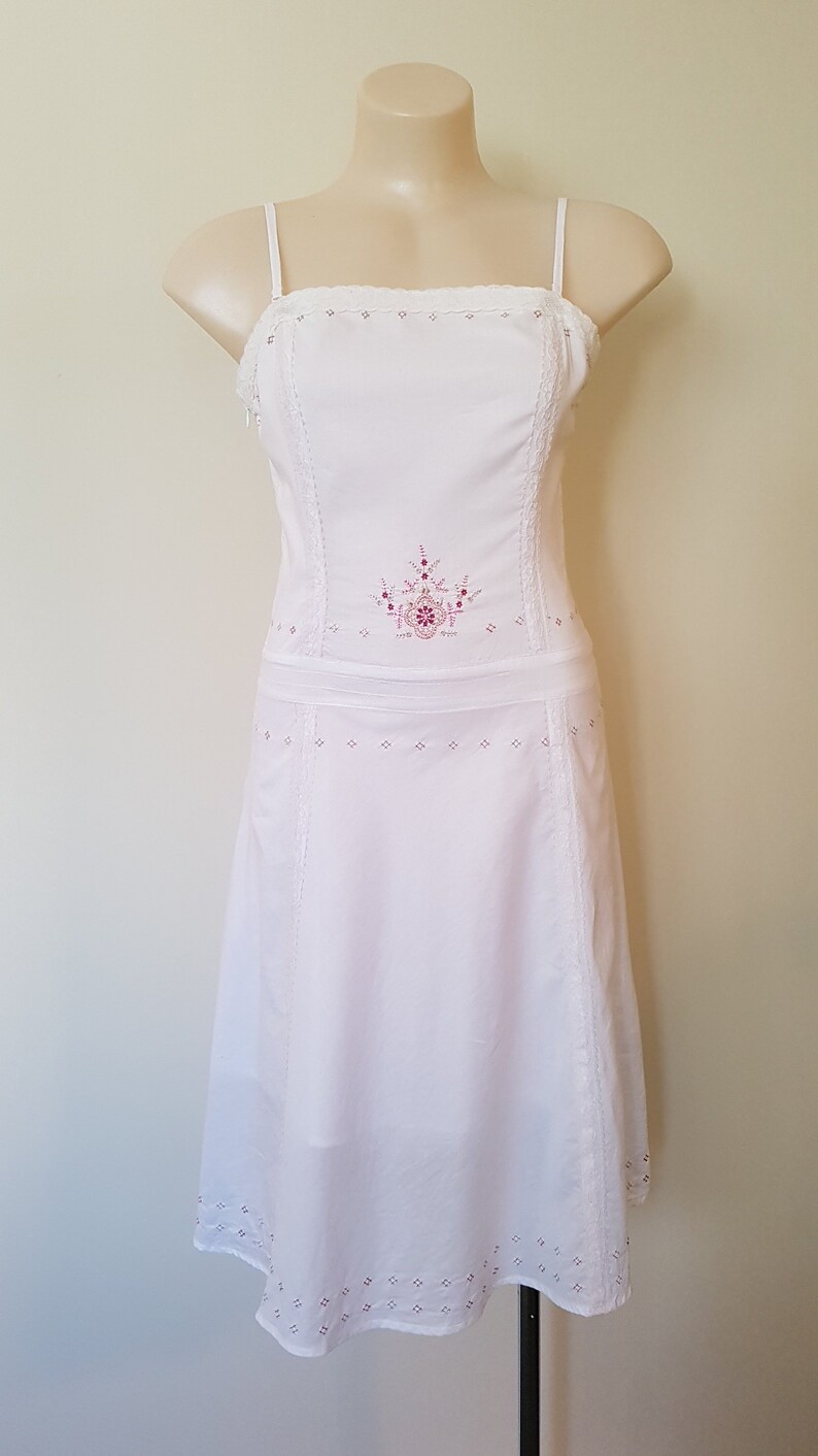 white cotton slip dress
