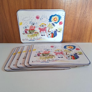Ken Done vintage placemat ランチョンマット 4枚セット Ken Done Placemats - Etsy Australia