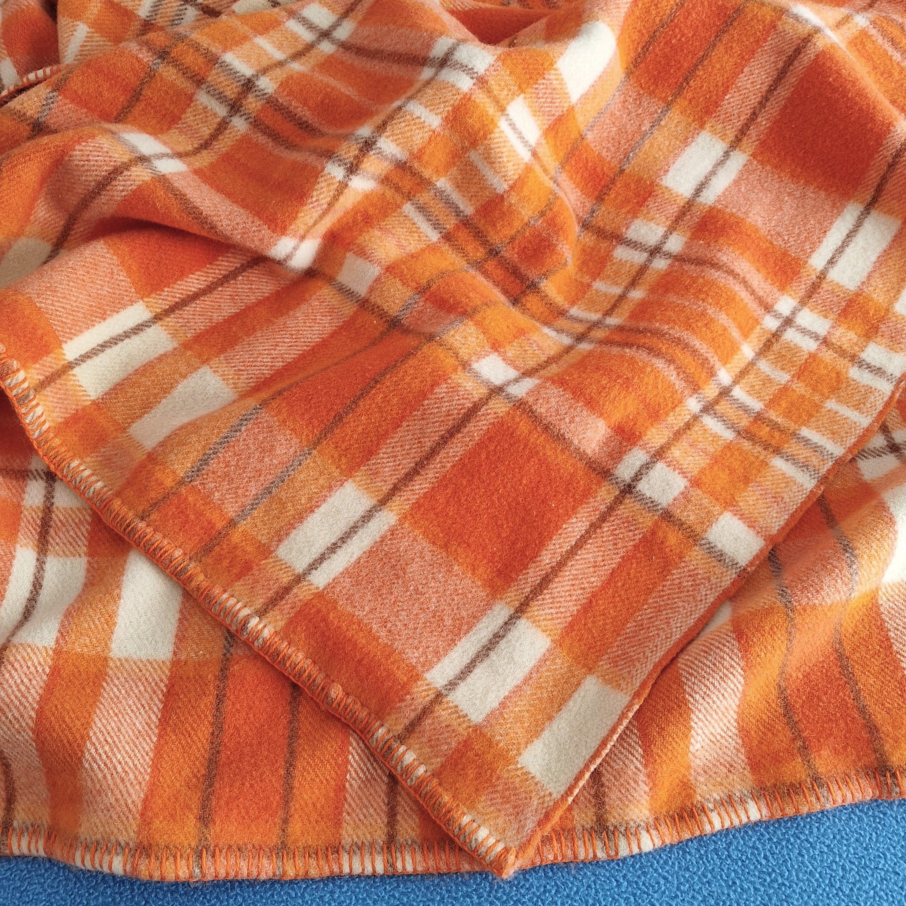 Couverture Vintage Waverley En Pure Laine Australienne – Plaid Caledonian Orange