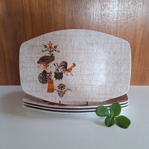 Vintage 70s Melmac Serving Platters: Retro Hollywood Tamco Plates, Set of 4