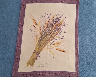 Vintage Lavender Tea Towel / Gerbe de Lavandes par Didier Ioculano Tea Towel / Large Cotton Tea Towel / Floral Tea Towel