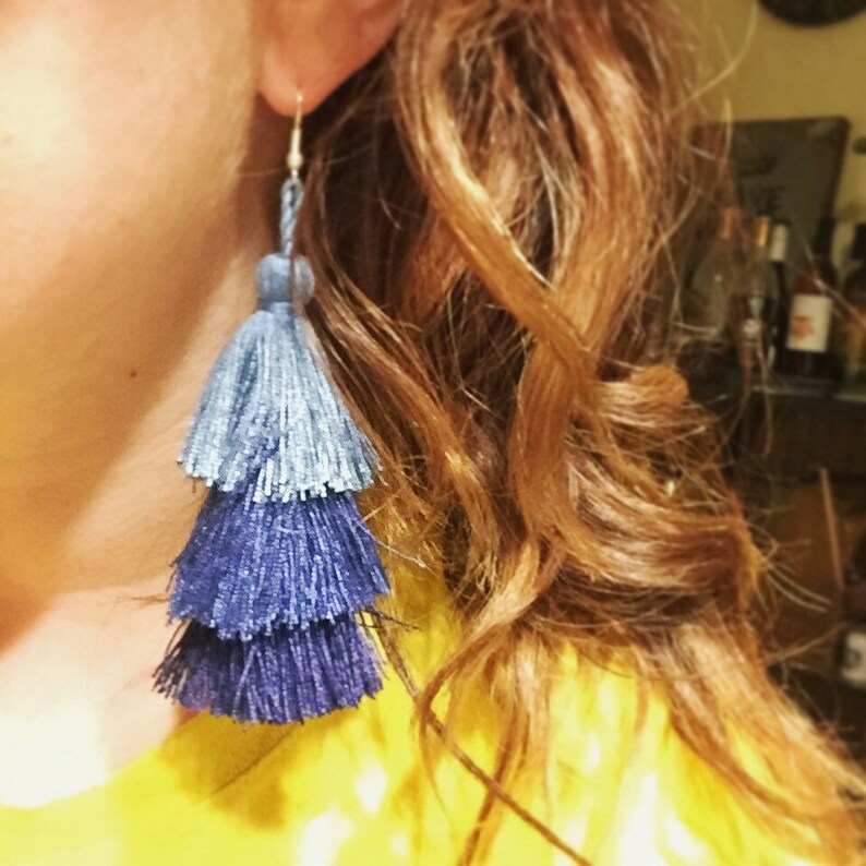 3-Tier Tassel Earrings