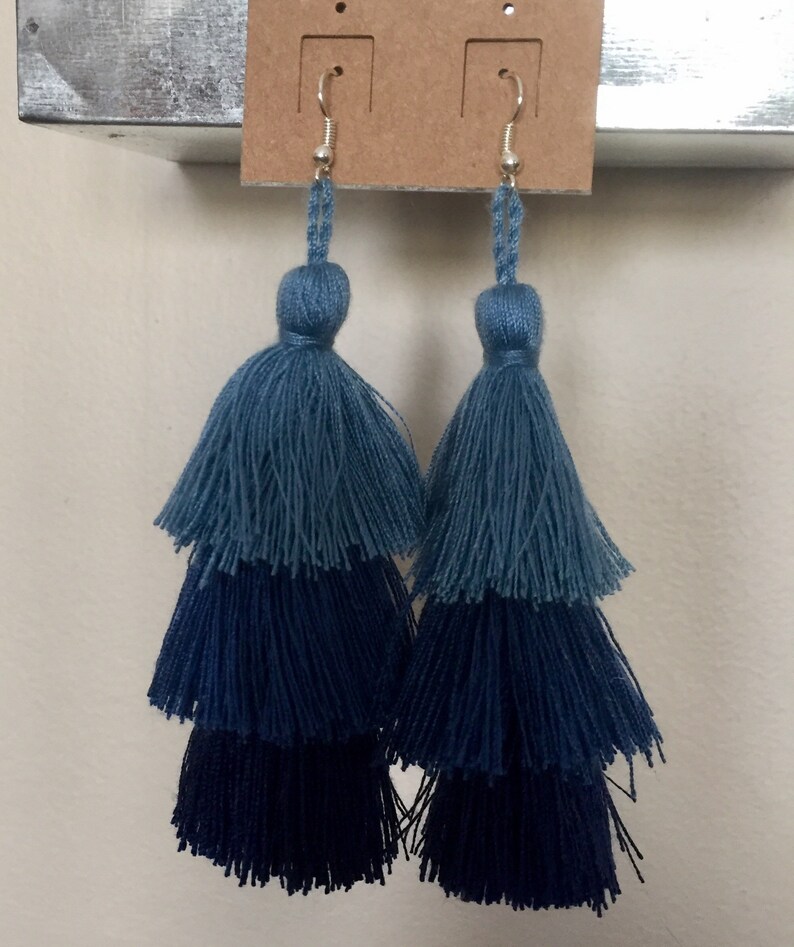 3-Tier Tassel Earrings
