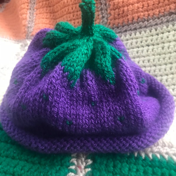 Blackberry Knitted Baby Hats