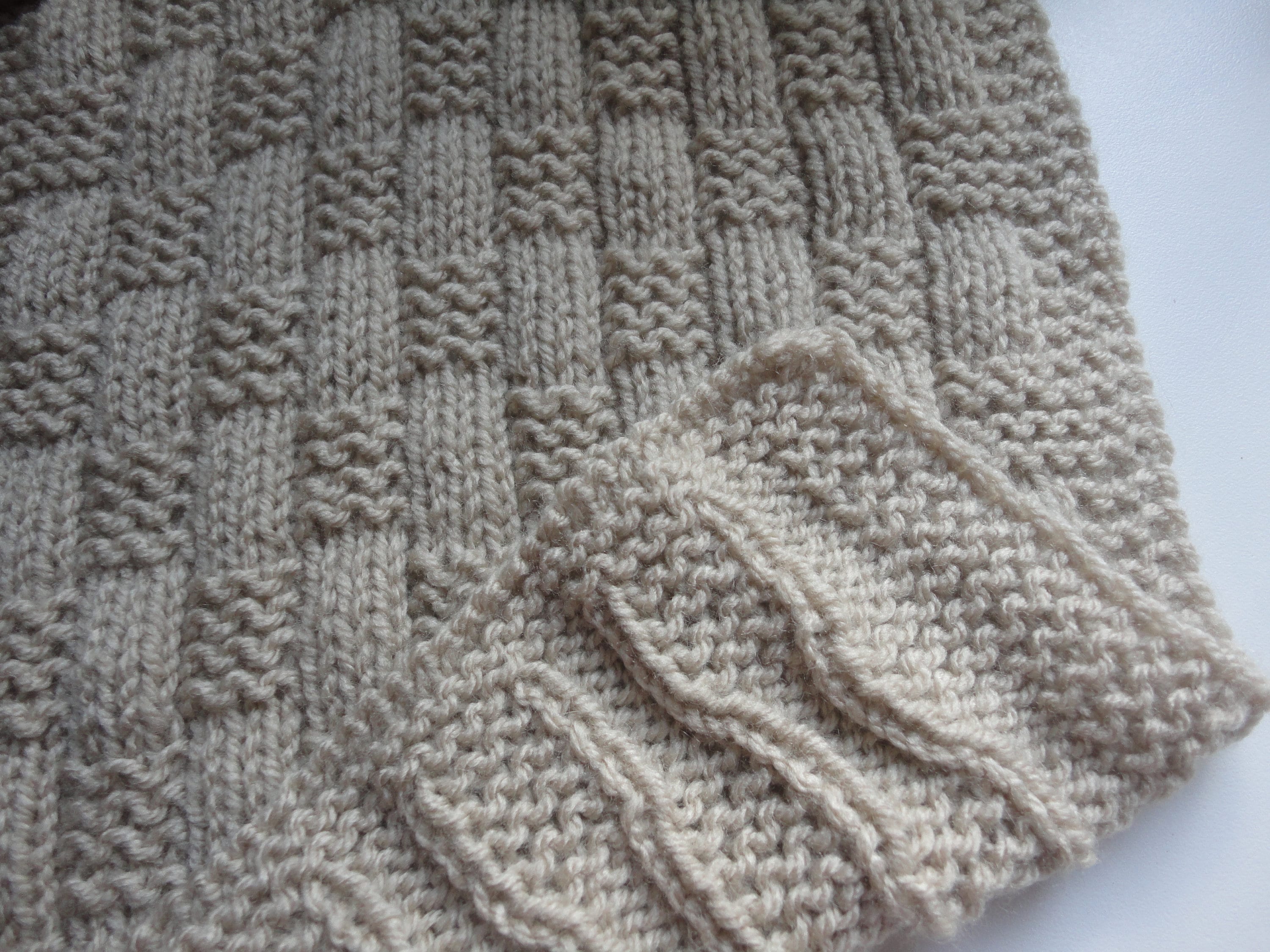 Easy Beginner Knit Basket Weave Baby Blanket PDF Pattern Etsy