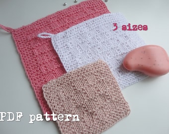 Easy Knit Washcloth Set PDF Pattern / Simple Washcloth Pattern / SPA Washcloth Set DIY