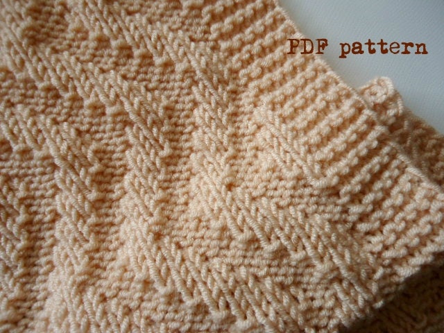 Easy Knit Afghan Pdf Pattern Knit Baby Blanket Quick Knit Etsy
