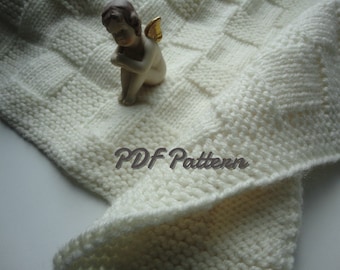 Knit baby blanket PATTERN, Beginner Blanket Knitting PATTERN, Baby Afghan Pattern, EASY Beginner Knit Baby Blanket