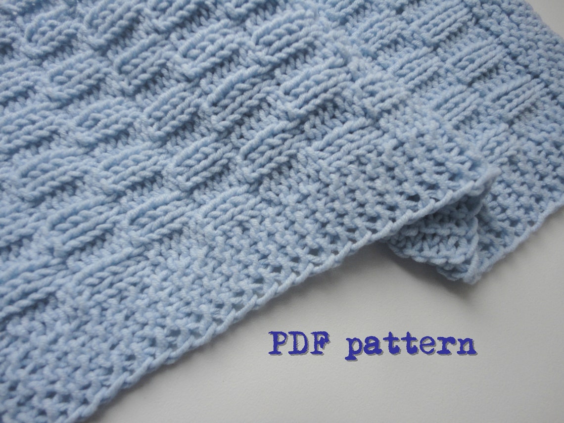 Easy Knit Reversible Blanket PDF Pattern Etsy