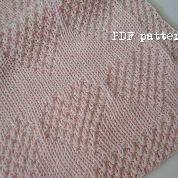 Easy Knit Heart Baby Blanket PDF Pattern