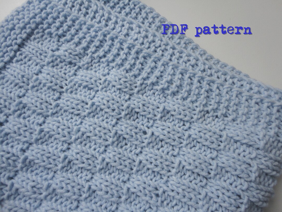 Easy Knit Reversible Blanket PDF Pattern Etsy