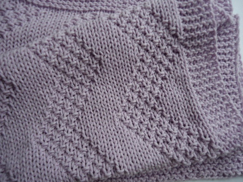 Easy Knit Only Knit & Purl Baby Blanket / Chevron Pattern Etsy