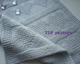 Easy Knit Heart Baby Blanket PDF Pattern