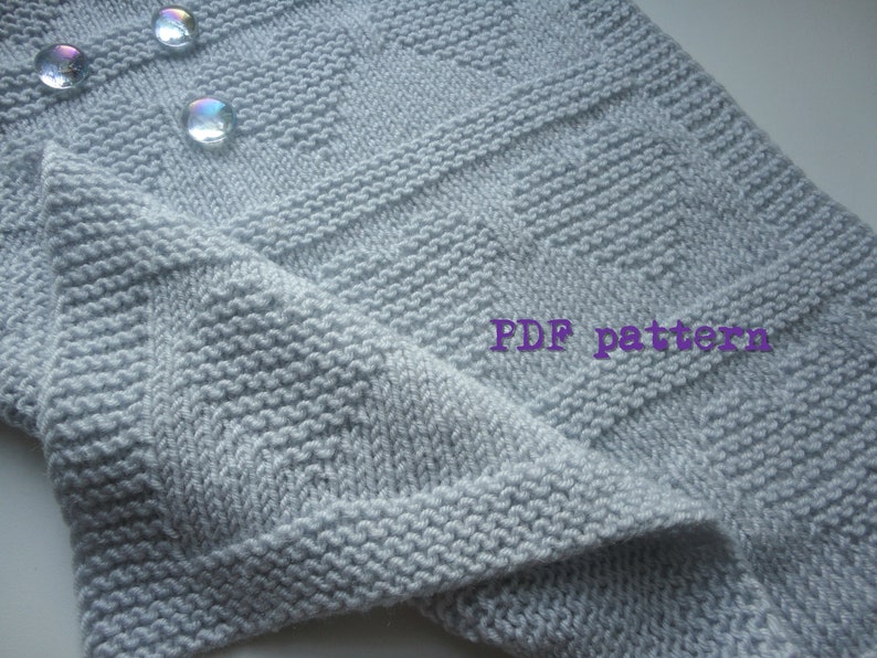 Easy Knit Heart Baby Blanket PDF Pattern image 1