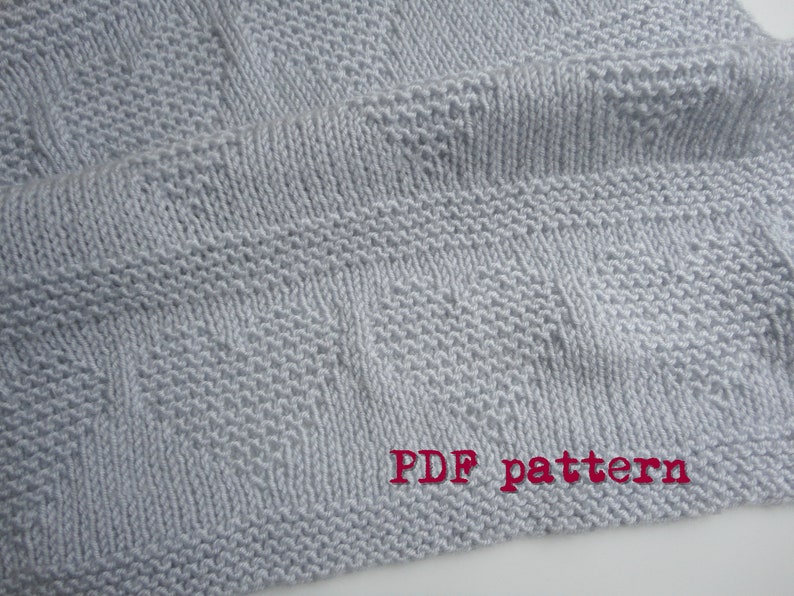 Easy Knit Heart Baby Blanket PDF Pattern image 2