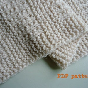 Easy hand knit blanket / afghan / throw / quick knitting / beginner knitter /knitted baby blanket pdf pattern