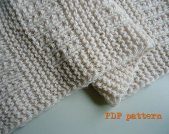 Easy hand knit blanket / afghan / throw / quick knitting / beginner knitter /knitted baby blanket pdf pattern
