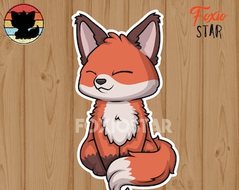 Kawaii Fox Sticker / Fox Sticker / Chibi Fox Sticker