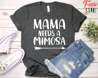Camiseta "Mamá necesita una mimosa": Divertida camiseta para mamás con brunch