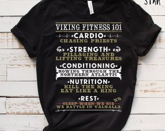 T-shirt Gym Viking Warrior – Homme, Coton, Motif Guerrier – Personnalisable